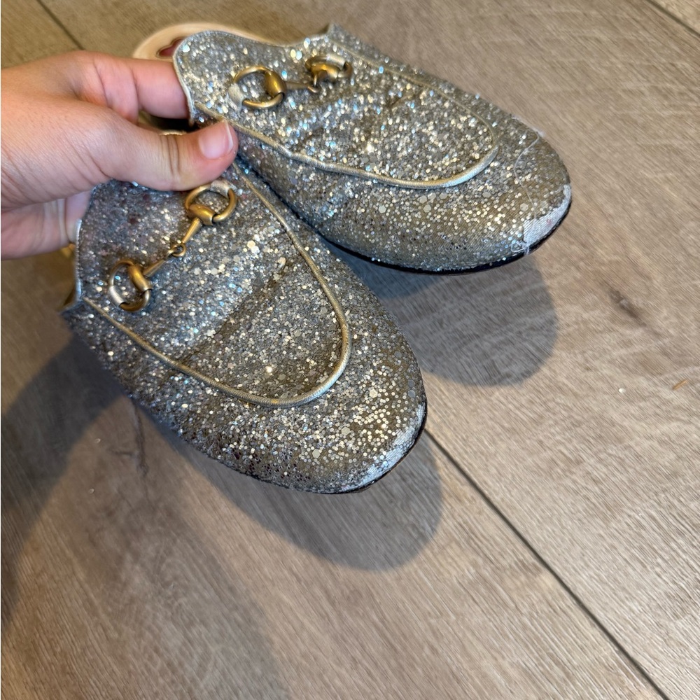 Gucci Silver Glitter Princetown slippers Mules - Picture 4 of 8